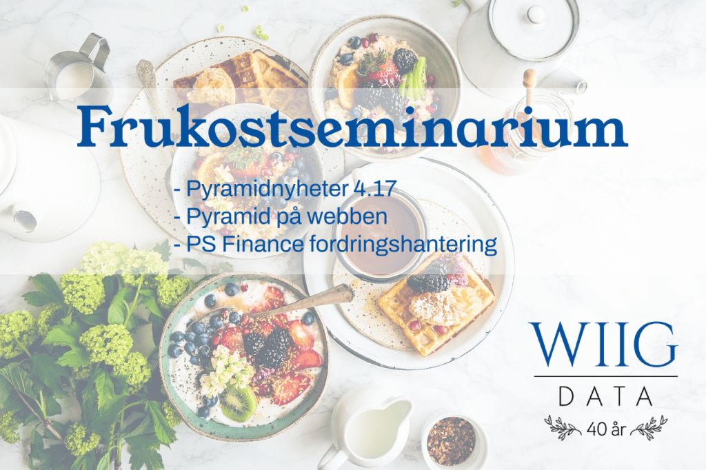 Information om Wiig Datas frukostseminarium om Pyramidnyheter.